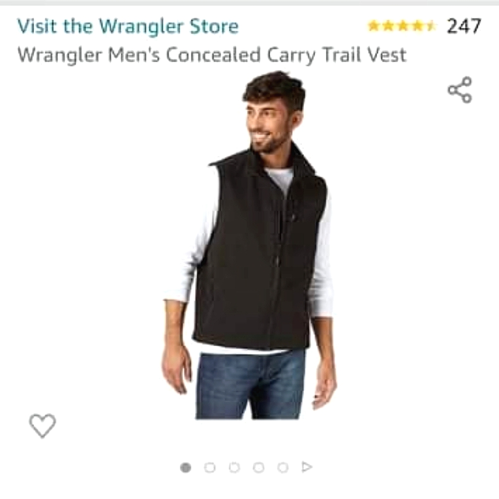 Wrangler Men's Concealed Carry Vest 2XLT